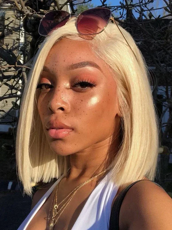 Bob Wigs for Women over 50 Bob Wigs for Corporate Events 24hrs shipping #613 Blonde Color Hair Brazilian Human Hair Straight Short Bob Lace Front Wig NCF36 Bob Wigs for Women over 50 Bob Wigs for Corporate Events 24hrs shipping #613 Blonde Color Hair Brazilian Human Hair Straight Short Bob Lace Front Wig NCF36