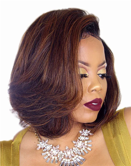 Bob Wigs for Concerts​ Kay - Highlight Bob Short Lace Front Wig - LFW027