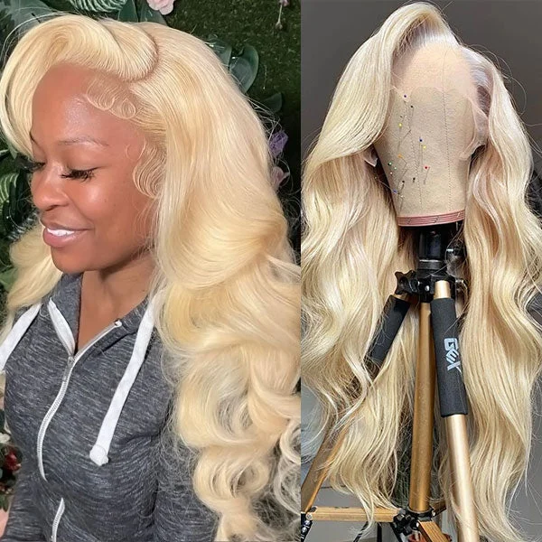 Wavy Wigs for Hiking​ Full Lace Wig 613 Body Wave Human Hair Blonde Lace Front Wigs