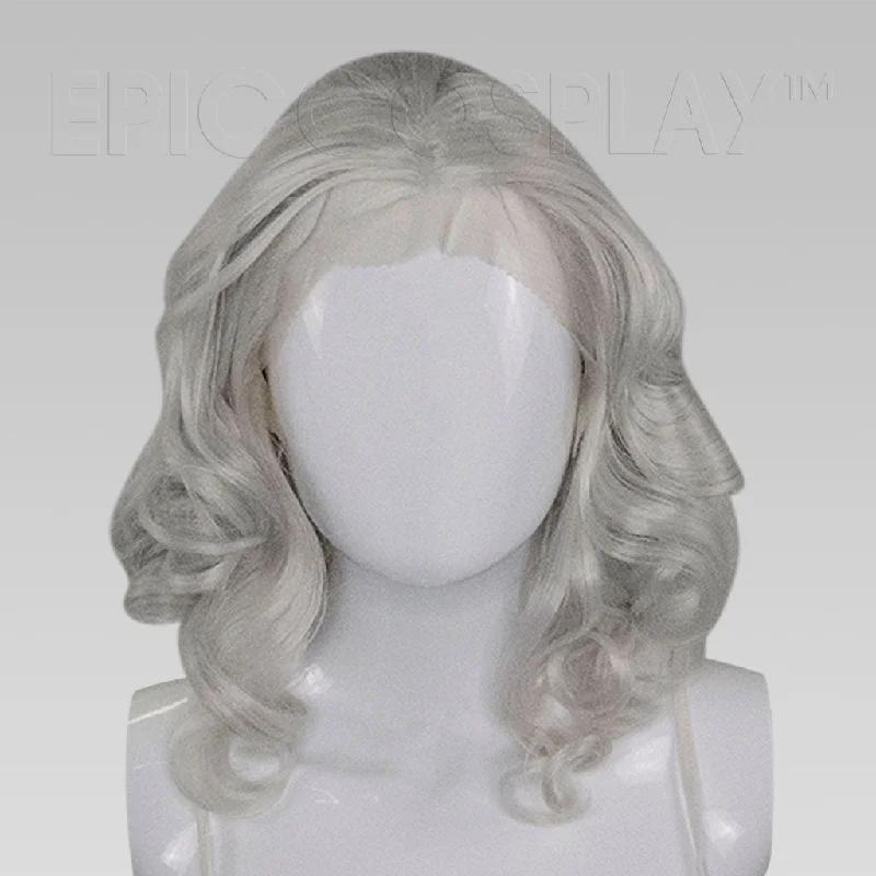 Synthetic short wig with a natural - looking shine Aries Lacefront - Silvery Grey Wig