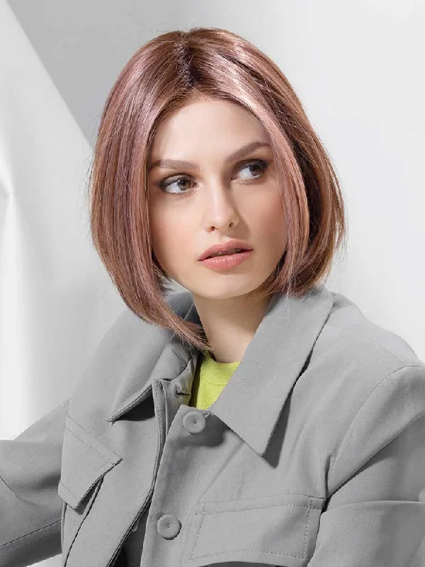 Balayage Bob Wigs for a Sun - kissed Appearance​ Bob Wigs with Bangs for Square Faces​ Dua Mono Part wig - Ellen Wille Modixx Collection