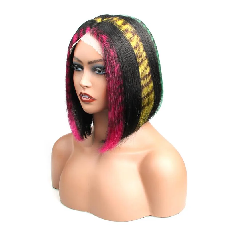 Bob Wigs for Picnics CUSTOM WIG| Tiger Stripes Print Bob Wig Glueless Lace Closure Wigs Human Virgin Hair Bob Wigs for Picnics CUSTOM WIG| Tiger Stripes Print Bob Wig Glueless Lace Closure Wigs Human Virgin Hair