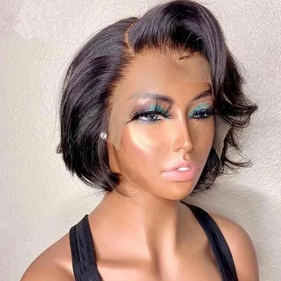 Bob Wigs for Pilates​ Short Pixie Cut Bob Wig Glueless T Part