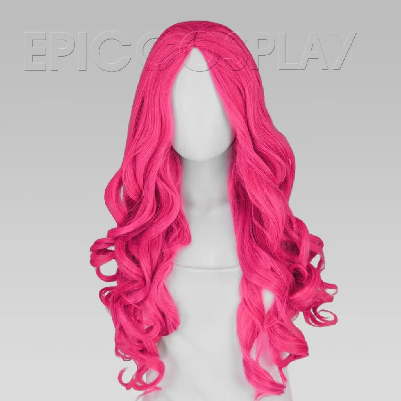 Synthetic long - length wig with a natural - looking texture Daphne - Raspberry Pink Wig