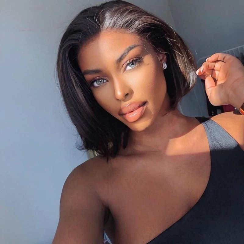 Bob Wigs for Wedding Guests 13x6 Elegant Side Part Bob Wig Undetectable Lace Glueless Lace Front Wig - NCS004 Bob Wigs for Wedding Guests 13x6 Elegant Side Part Bob Wig Undetectable Lace Glueless Lace Front Wig - NCS004