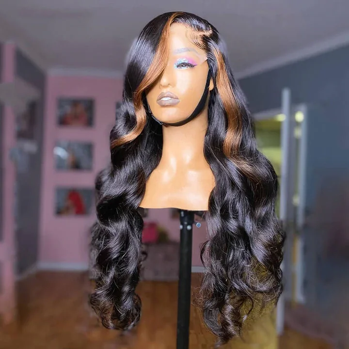 Wavy Wigs for Friend Hangouts Blonde Skunk Stripe Body Wave Lace Front Human Hair Wig Preplucked Wavy Wigs for Friend Hangouts Blonde Skunk Stripe Body Wave Lace Front Human Hair Wig Preplucked