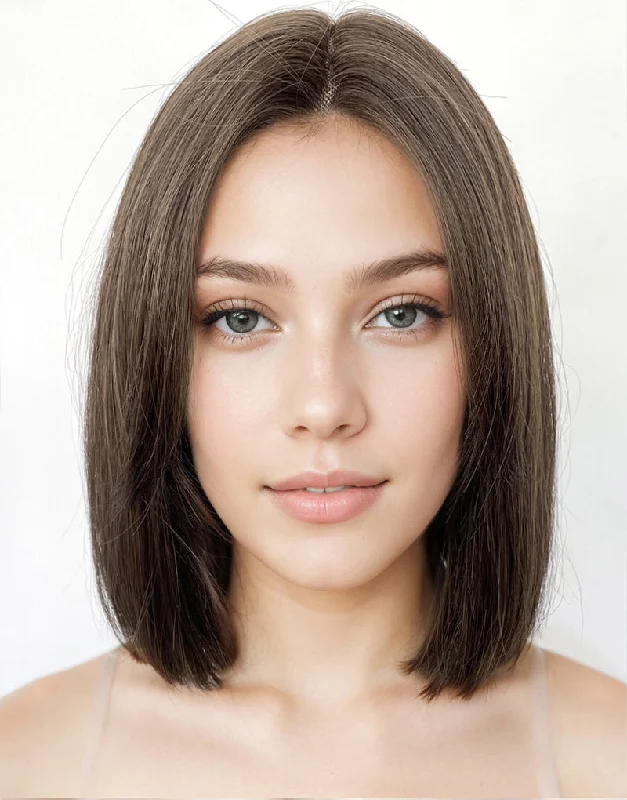 Wavy Wigs for Indoor Photoshoots​ Custom Made Brunette Color 13x6 Lace Frontal 5.5x5.5 Lace Bob Wig Human Hair