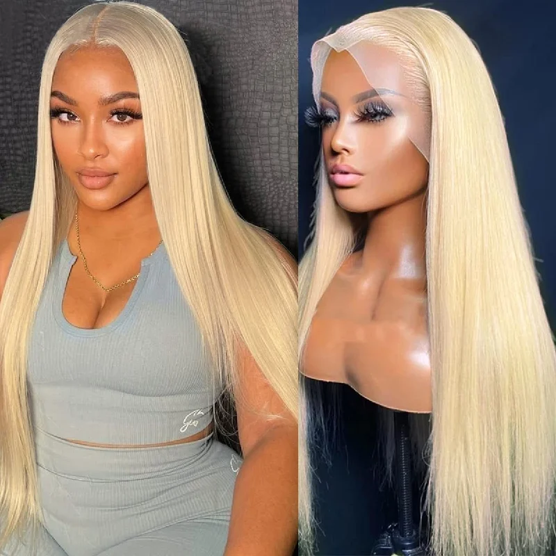 Bob Wigs for Cancer Patients (Chemotherapy Wigs) Super Double Drawn 13X4 Frontal Lace Wig White 613# 24" Bob Wigs for Cancer Patients (Chemotherapy Wigs) Super Double Drawn 13X4 Frontal Lace Wig White 613# 24"