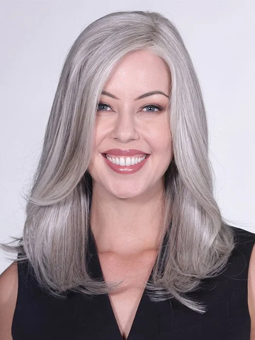 Long - length wig with a middle - part for a classic and elegant style Fontaine | Synthetic Lace Front Wig (Hand-Tied)