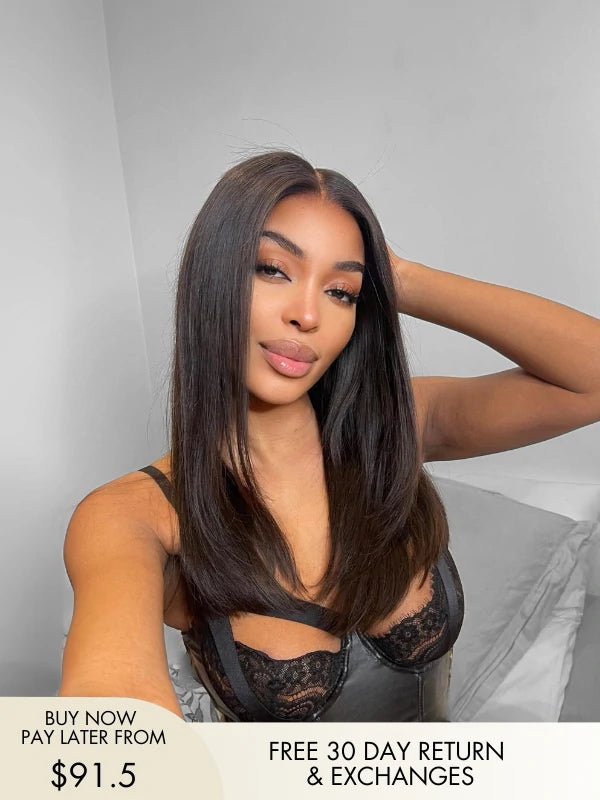 Short wig for daily office wear with a professional look April Natural Looking 180% Density Glueless Wig