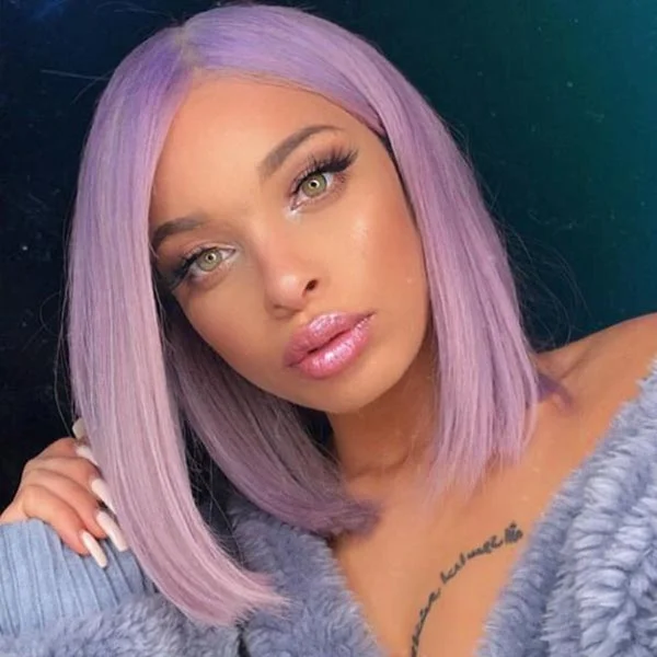 Curly Bob Wigs for a Voluminous Style Junoda Light Purple Color Straight Bob Wig Blunt Cut Short Human Hair Wigs on Black Girl Fast Shipping Curly Bob Wigs for a Voluminous Style Junoda Light Purple Color Straight Bob Wig Blunt Cut Short Human Hair Wigs on Black Girl Fast Shipping
