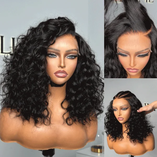 Curly wig with a side - swept bang for a sophisticated look PreMax Wigs |Luvme Hair PartingMax Glueless Wig Water Wave Versatile 7x6 Closure HD Lace Short Wig Ready to Go