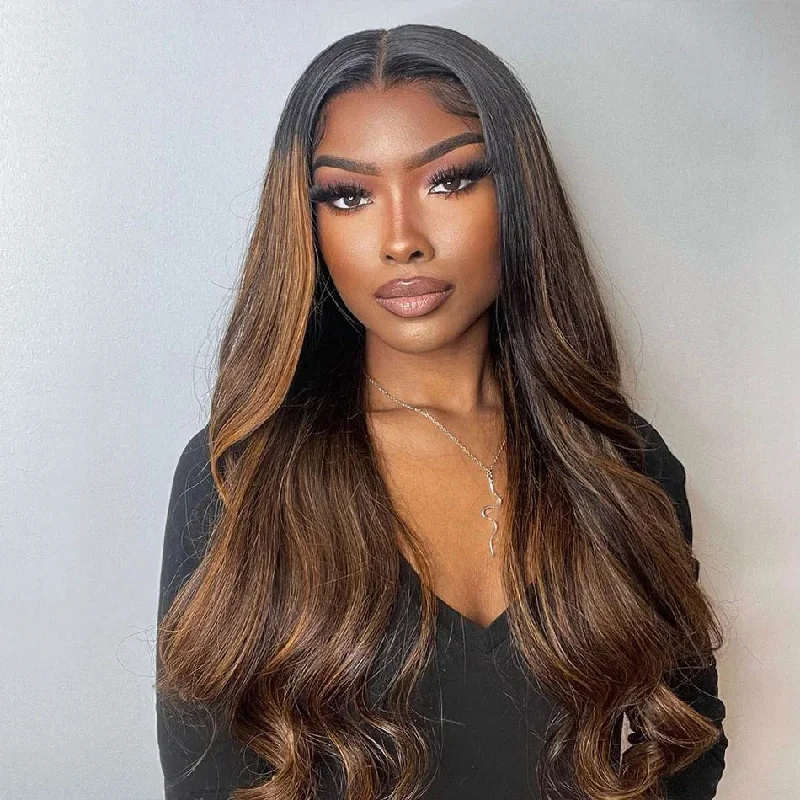 Wavy Wigs for Horseback Riding Highlighted Wigs 13x4 Lace Front Wig F1B/30 Color Body wave Human Hair Wigs with Highlights Wavy Wigs for Horseback Riding Highlighted Wigs 13x4 Lace Front Wig F1B/30 Color Body wave Human Hair Wigs with Highlights