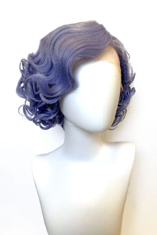  Wavy Wigs for Concerts​ Blue pinup wig, lace front, vintage style: Leanora