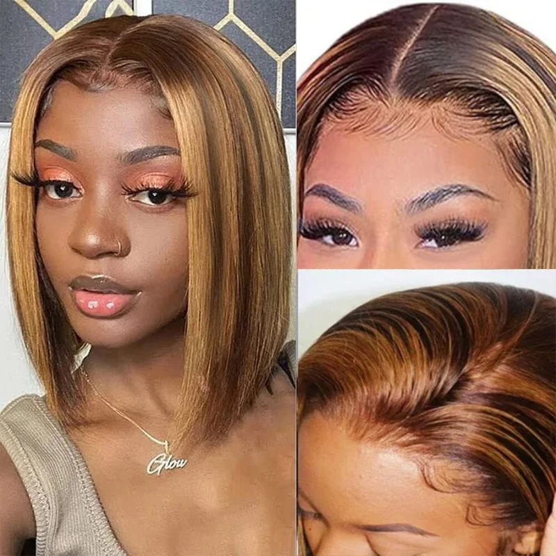 Bob Wigs with Middle - Parted Styles Bob Wigs for Job Interviews $200 OFF| Ship in 24hrs| 180% Density Pre Cut Lace Wig Ombre Highlight Piano Brown Short Bob Wear Go Wig Flash Sale Bob Wigs with Middle - Parted Styles Bob Wigs for Job Interviews $200 OFF| Ship in 24hrs| 180% Density Pre Cut Lace Wig Ombre Highlight Piano Brown Short Bob Wear Go Wig Flash Sale