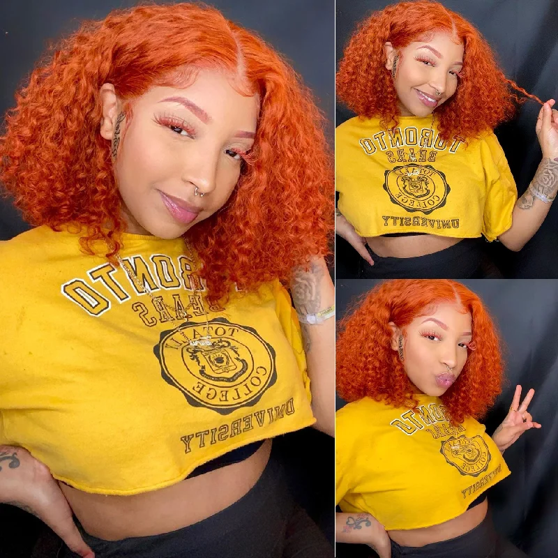 Bob Wigs for Office Settings Layered Bob Wigs for Added Dimension Deep Wave Ginger Bob Closure Wig Brazilian Human Hair Curly Wig Short Length Bob Wigs for Office Settings Layered Bob Wigs for Added Dimension Deep Wave Ginger Bob Closure Wig Brazilian Human Hair Curly Wig Short Length