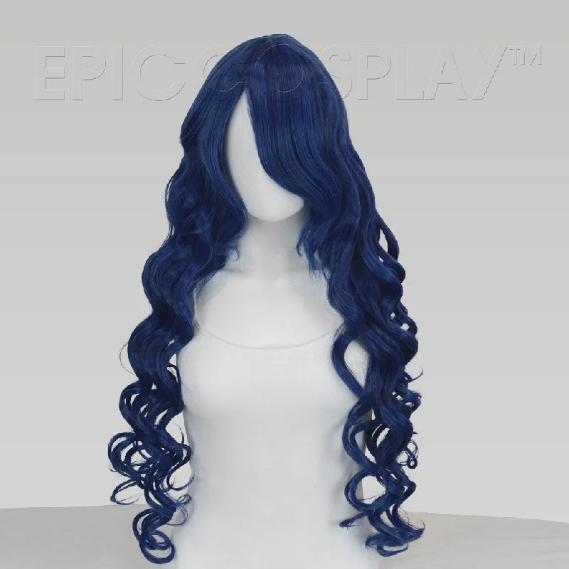 Synthetic long - length wig with a natural - looking texture Hera - Shadow Blue Wig