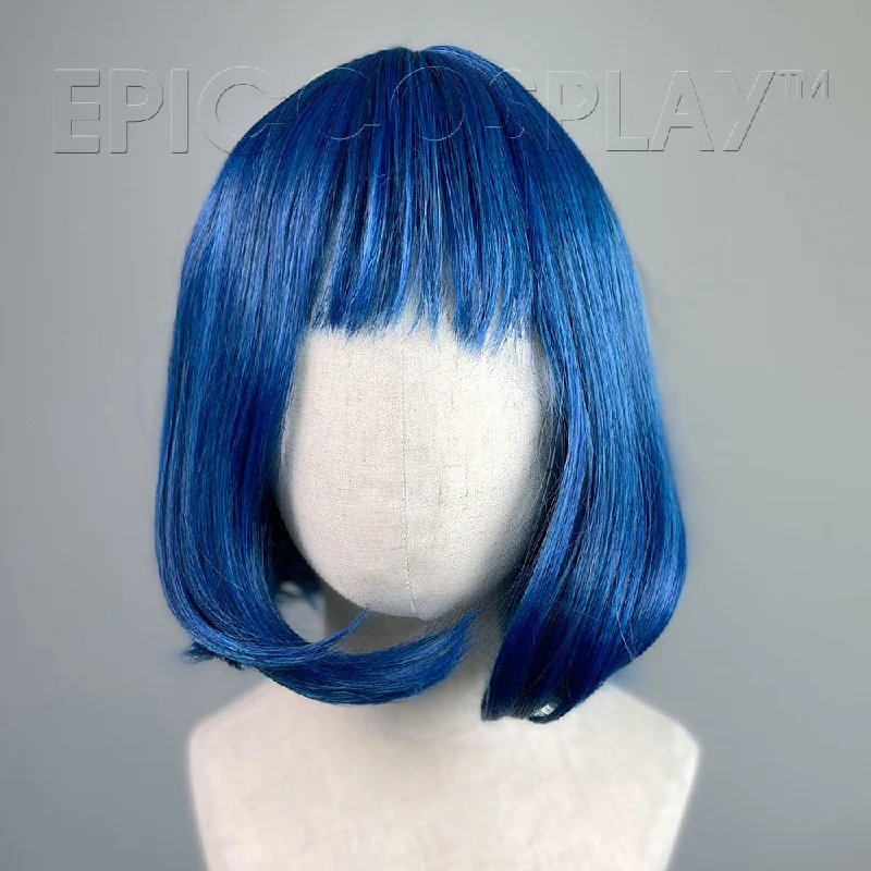 Heat - resistant short wig for easy styling with hot tools Selene - Shadow Blue Wig